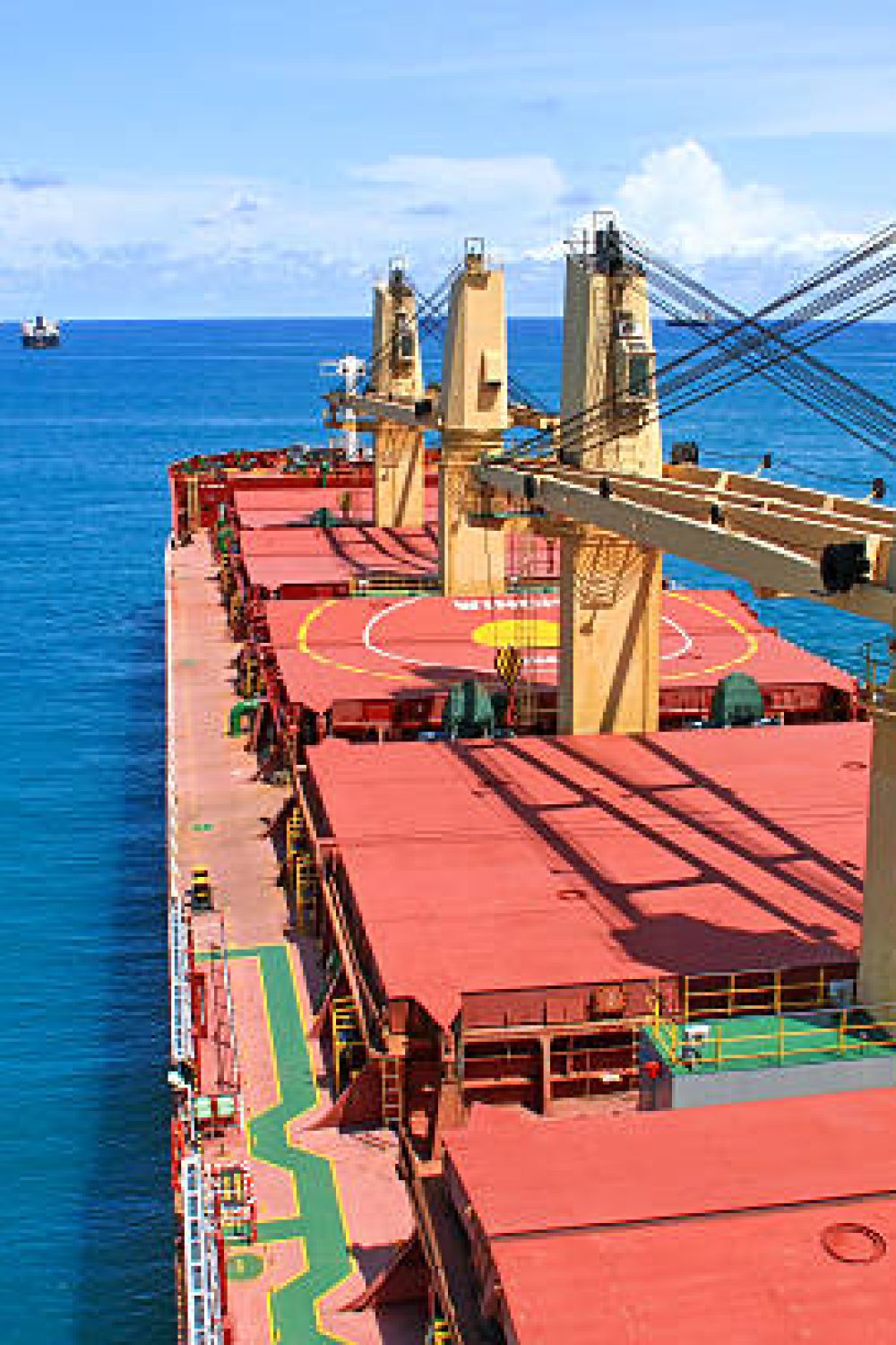 A bulk carrier anchorage in the gulf area